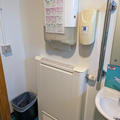 OHBA Building - Toilets - (4 of 8) - Waiting area - Towel and soap dispenser out of reach